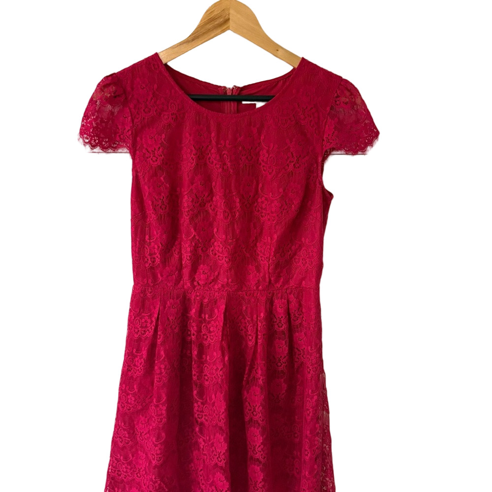 Forever 21 Vibrant Red Lace Mini Dress
